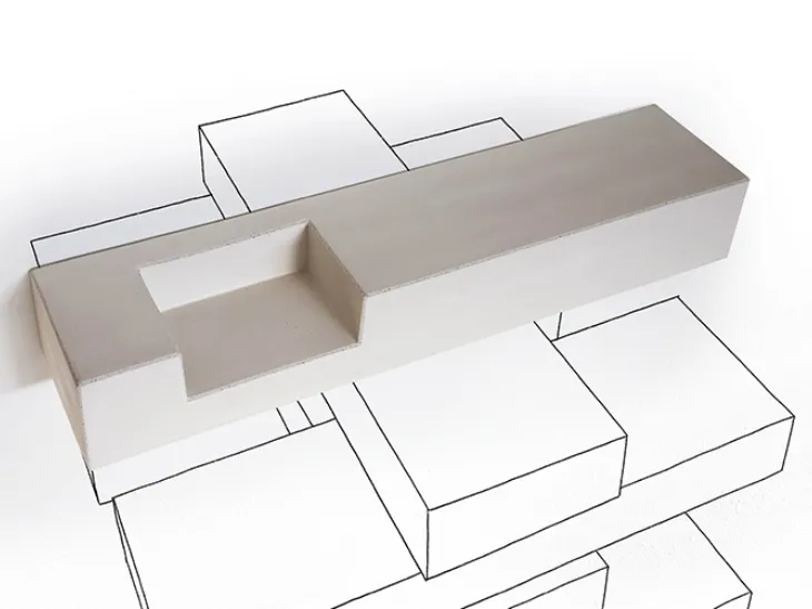 Mensola Concrete in cemento fibrorinforzato di Minotti Italia