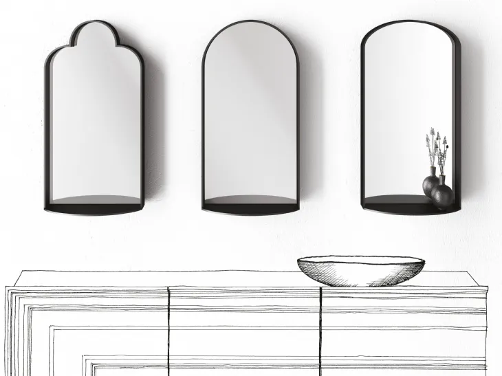 Specchio Windows con cornice in metallo di Minotti Italia