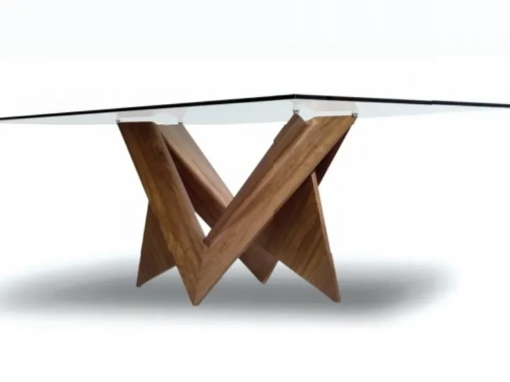 Tavolo di design con base in noce Mathematique di Reflex