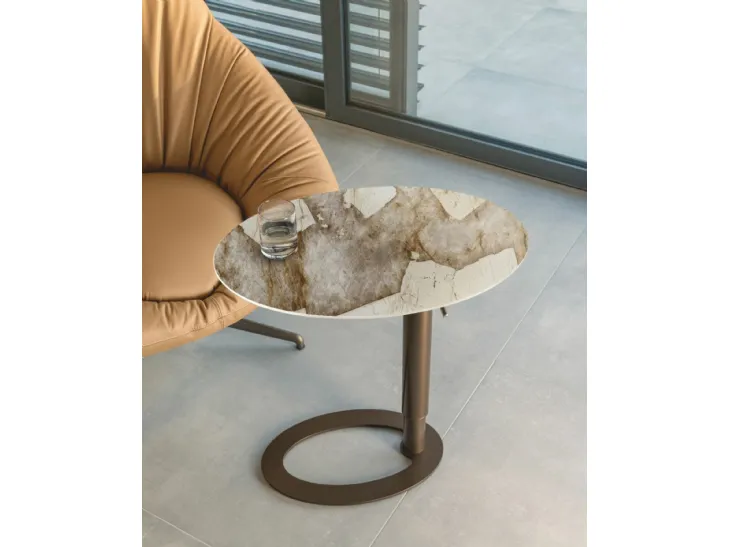 Tavolino Tek in ceramica di Riflessi