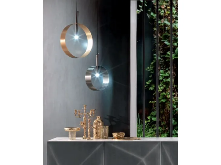 Lampada a sospensione Led Loop SS in metallo verniciato di Riflessi