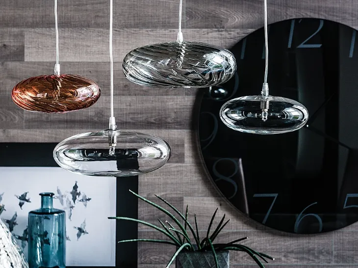 Lampada a sospensione in vetro borosilicato trasparente Lim di Cattelan Italia