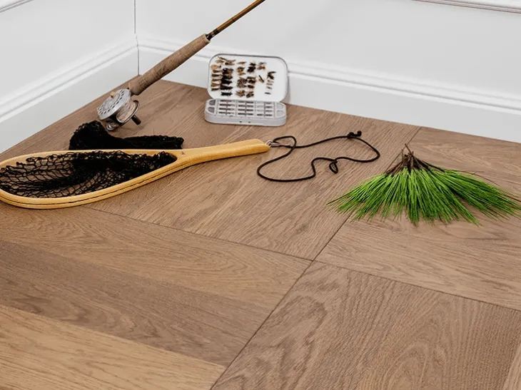 Parquet Quadri e Quadrotte Dama in rovere termotrattato scuro di Milano Parquet