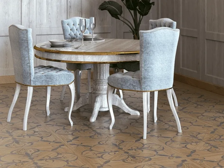 Parquet Quadri e Quadrotte Giglio in rovere e acciaio di Milano Parquet