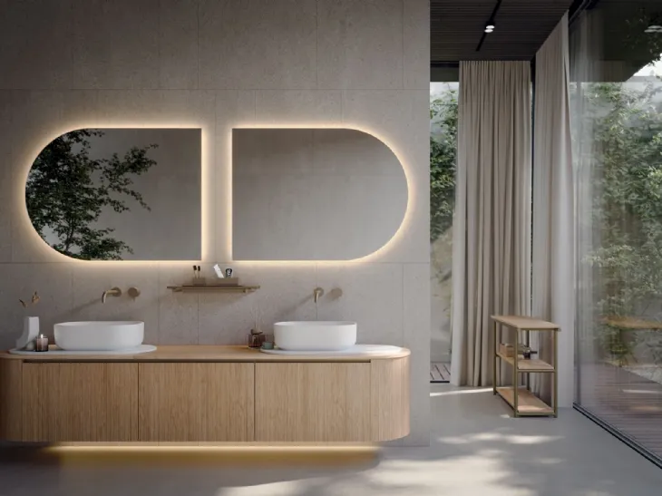 Mobile da Bagno sospeso Elle 01 in rovere di Novello