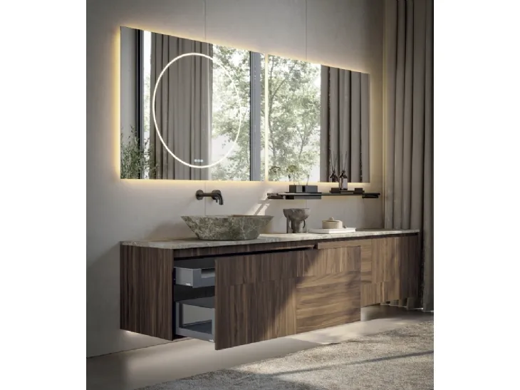 Mobile da Bagno sospeso Elle 07 in noce canaletto di Novello