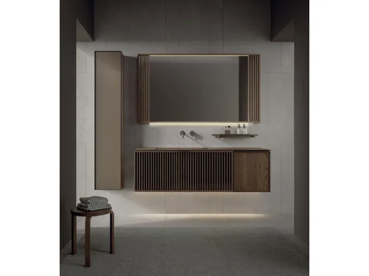 Mobile da Bagno sospeso Quari New 03 in rovere di Novello