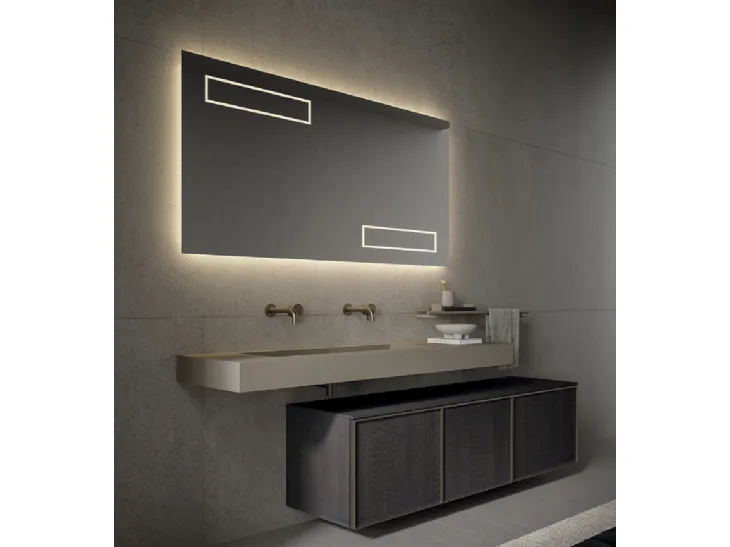 Mobile da Bagno sospeso Quari New 05 in rovere fumo di Novello
