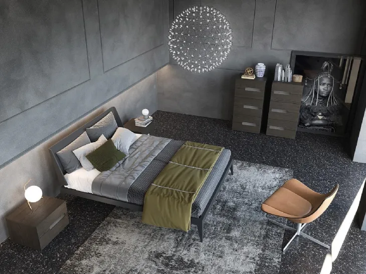 Letto in legno con testiera Mercurio di Mobilgam