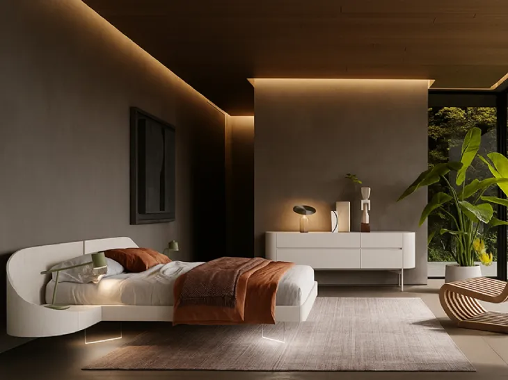 Letto Ottanta laccato latte di Voltan