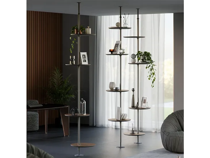 Libreria freestanding Address in acciaio e legno di Cattelan Italia