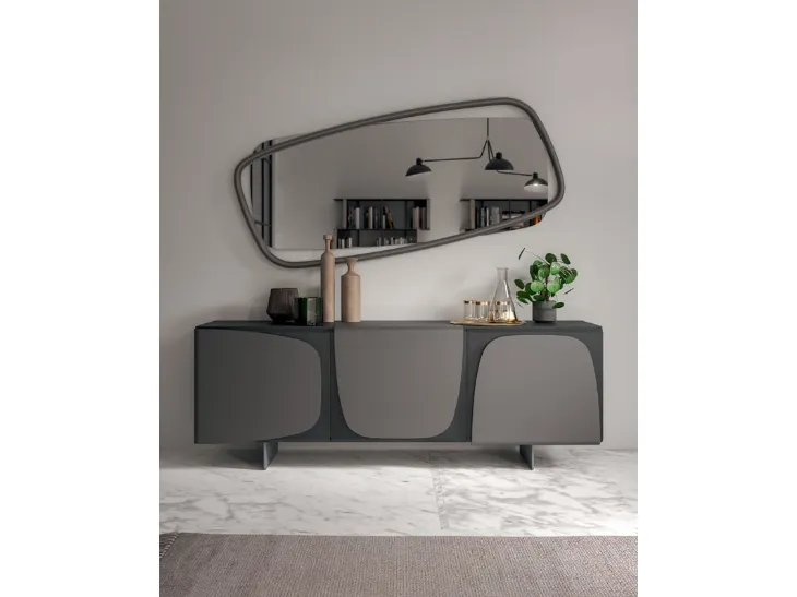 Madia moderna in laccato opaco Trilogy di Ozzio