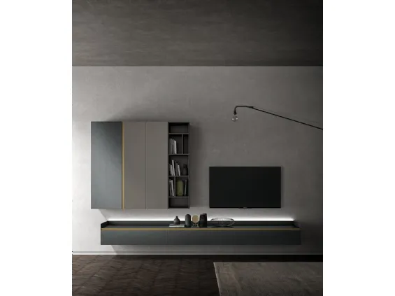 Slim Up Comp 05 in laccato Metallico Piombo