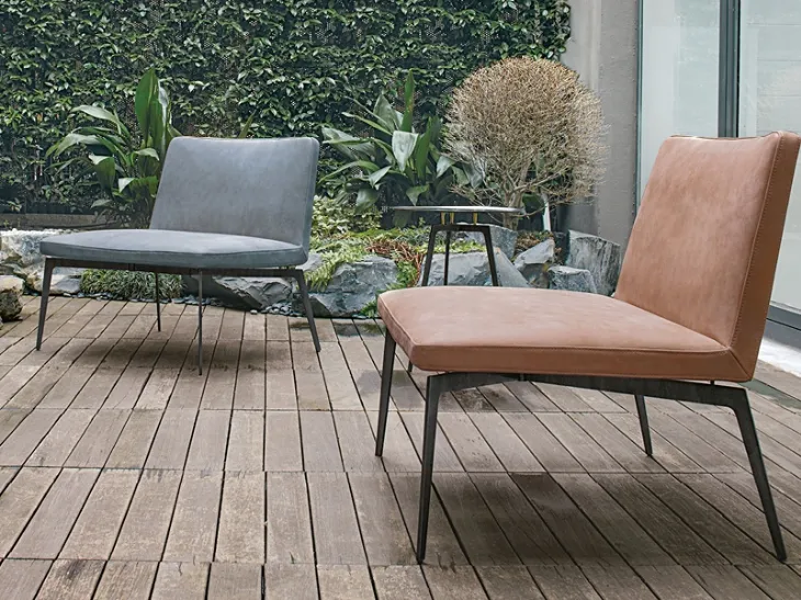 Poltroncina di design in pelle Flexa Lounge Chair di Alivar