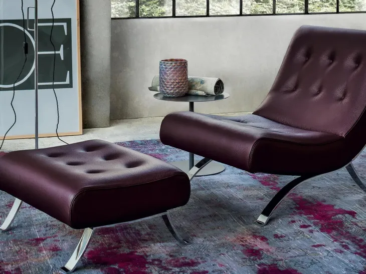Poltrona di design in pelle Vintage di Gurian
