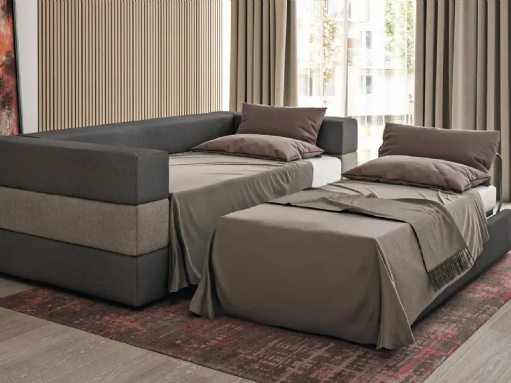 Divano Letto trasformabile in due letti singoli Tex di Doimo Salotti