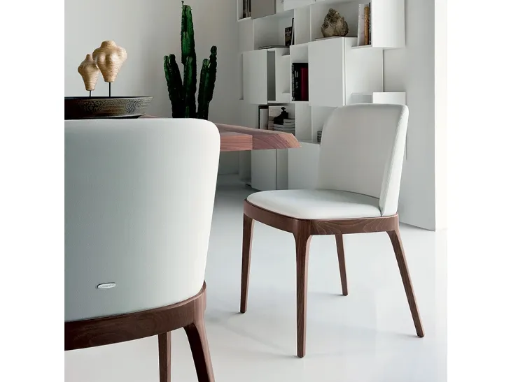 Sedia in pelle senza braccioli Magda di Cattelan Italia