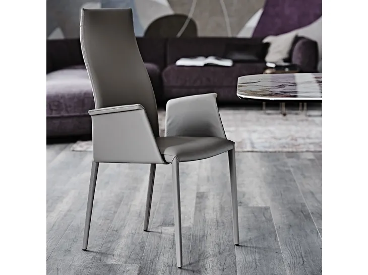Sedia in pelle senza braccioli Norma di Cattelan Italia