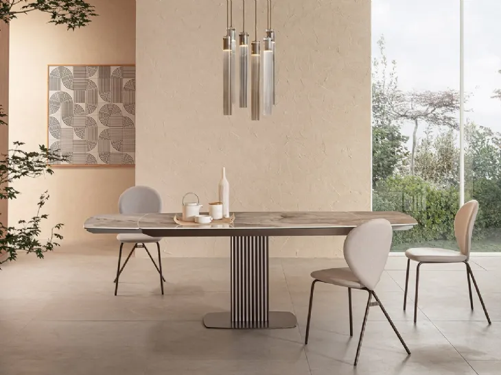 Tavolo allungabile di design Onda di Riflessi