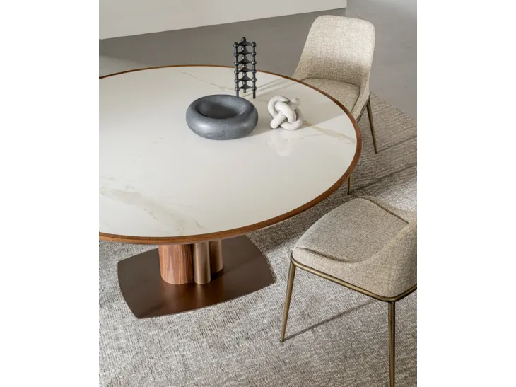 Tavolo Tower in legno e ceramica di Riflessi