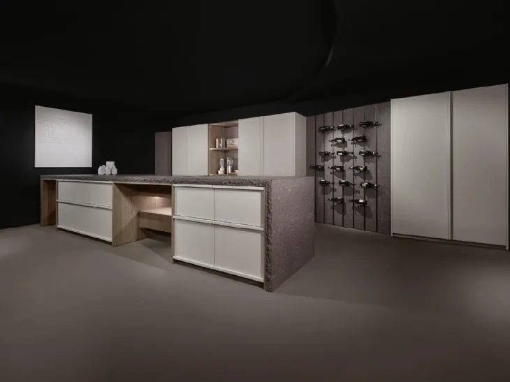 Cucina Design Arena Mass + K table con penisola di Maistri