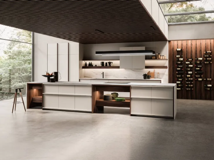 Cucina Design con isola Arena Mass + K table di Maistri