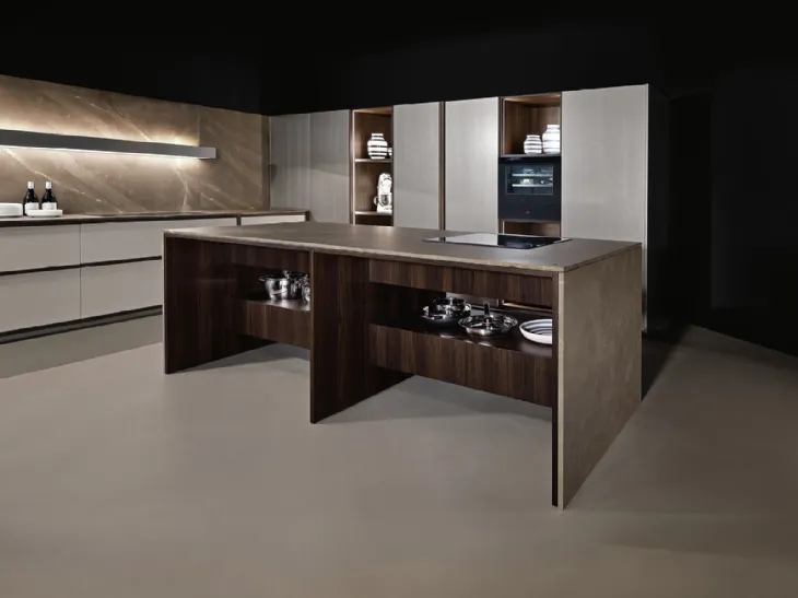 Cucina Design con isola Arena Mass + K table di Maistri