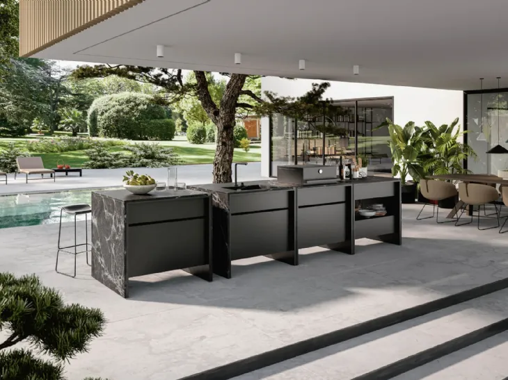 Cucina Design outdoor ad anta intera B table di Maistri
