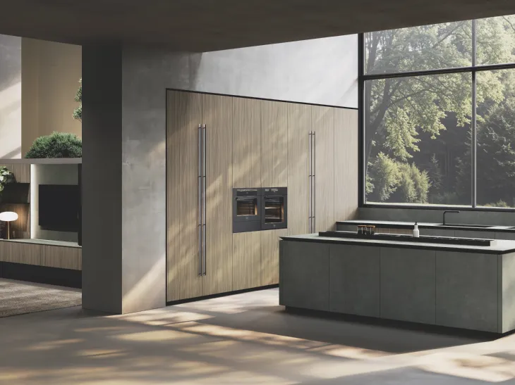 Cucina Design con isola Balance Supermaterico di Binova