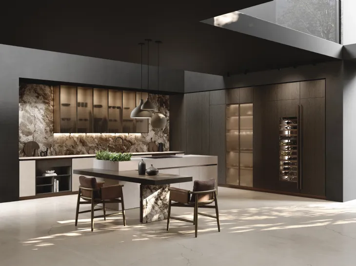 Cucina Design con isola Balance Superwood di Binova