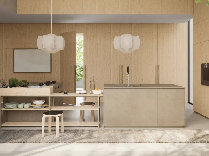 Cucina Design angolare in rovere Irori 02 di Zampieri Cucine