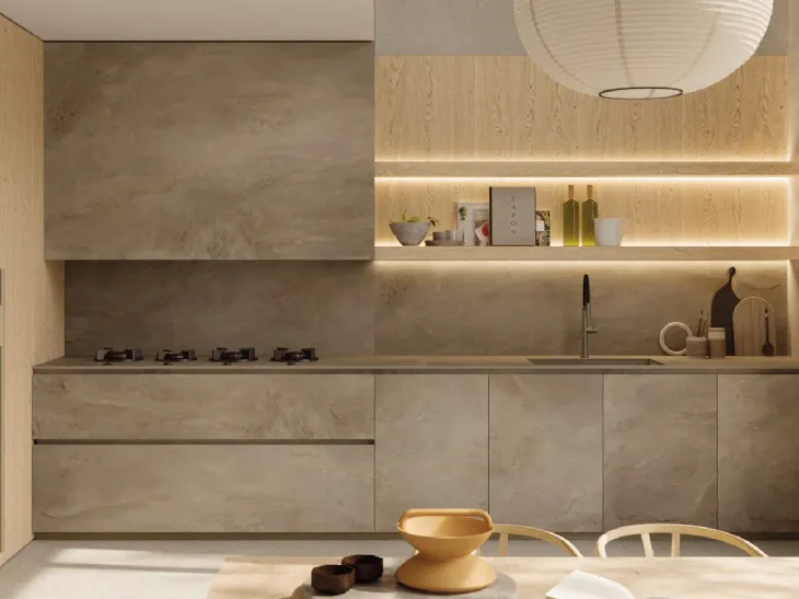 Cucina Design lineare in rovere ossidato Irori 03 di Zampieri Cucine