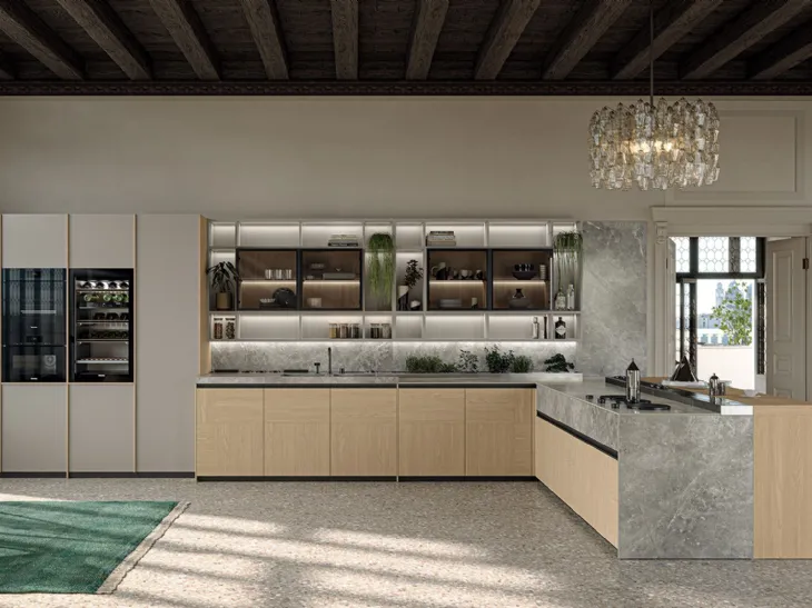 Cucina Design con penisola Loggia In 02 di Zampieri Cucine