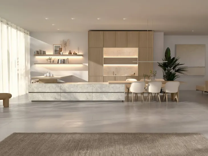 Cucina Design con penisola Marea + Giza + Rim di Maistri