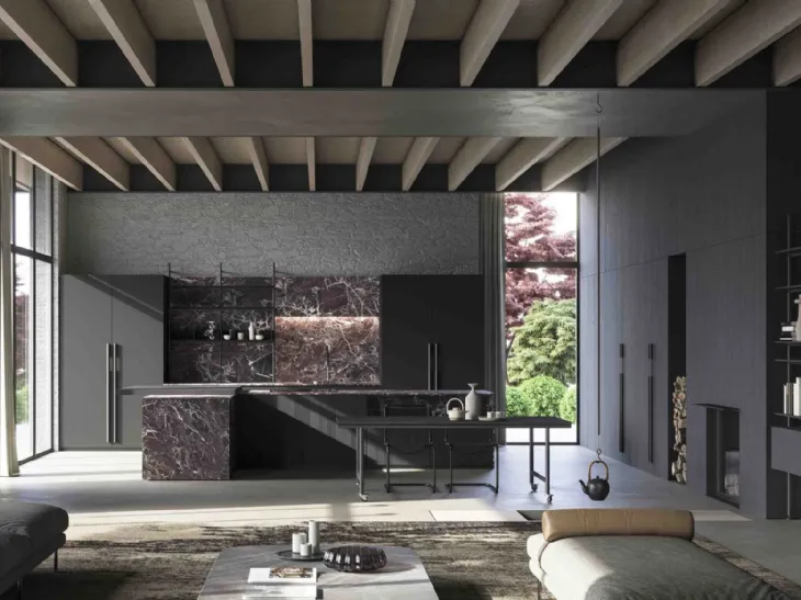 Cucina Design Irori 01 in laccato e Gres di Zampieri Cucine