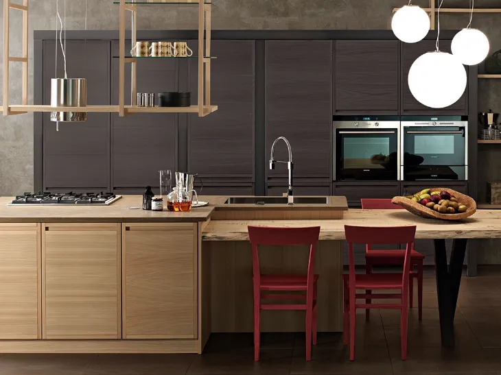 Cucina Moderna lineare in legno Designa Moka di Zappalorto