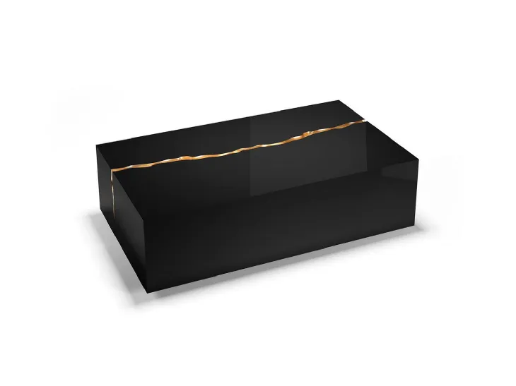 Tavolino Impact 40 di Reflex laccato nero e oro