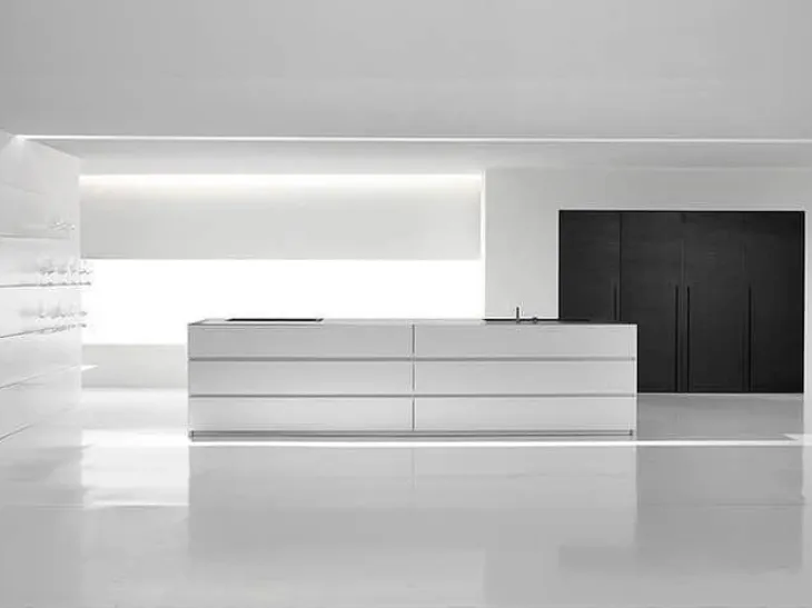 Cucina moderna con isola Minimal Artigianali Atelier Interni