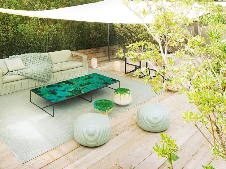 Tavolino da Giardino Calatini con Top in Ceramica di Paola Lenti