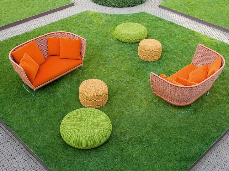 Pouf da giardino Nido di Paola Lenti