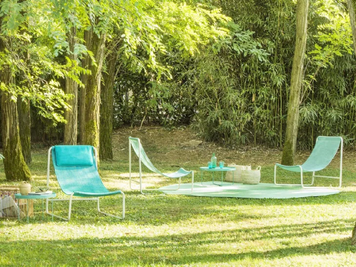 Poltroncina Hammock in acciaio e tessuto di Paola Lenti