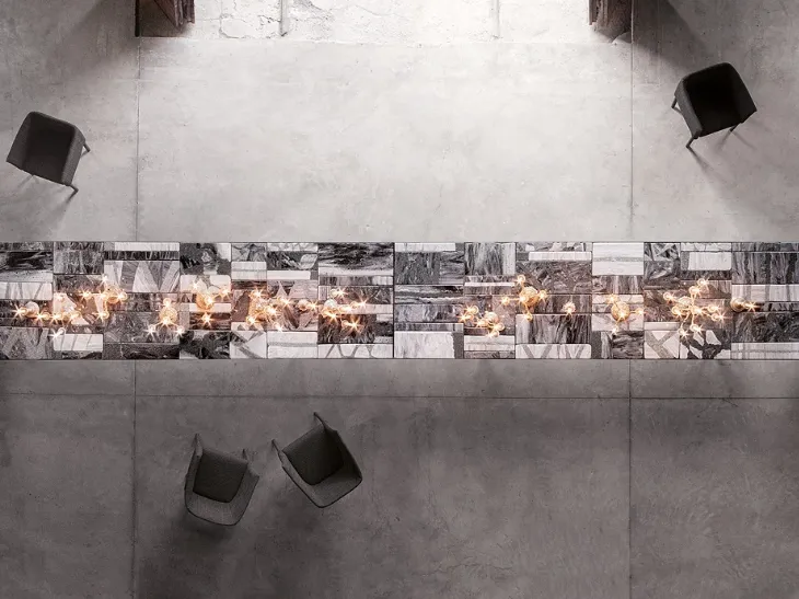 Tavolo da giardino Sciara in lava e vetro di Paola Lenti