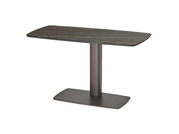 Scrivania Operativa con top in ceramica e base in metallo Run Keramik di Cattelan Italia